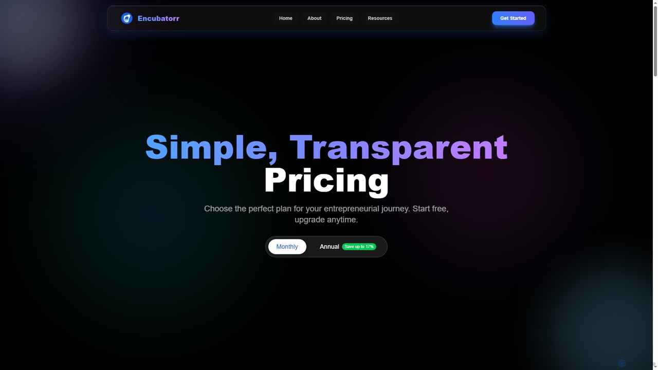 Pricing — Encubatorr for Encubatorr
