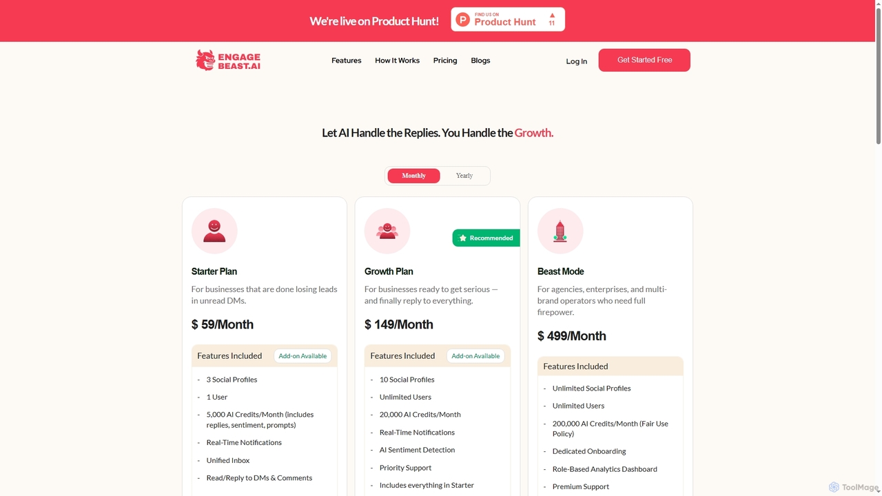 Pricing - Engage Beast AI for Engagebeast