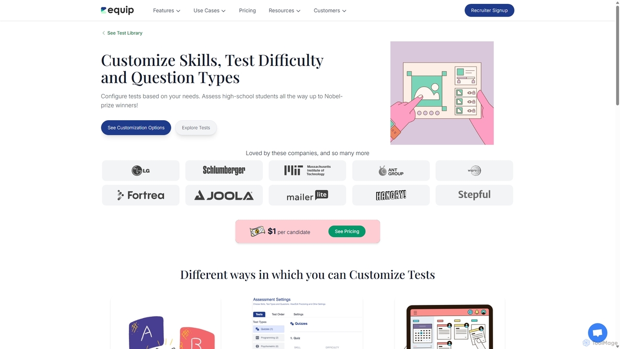 Customizable Tests | Equip for Equip