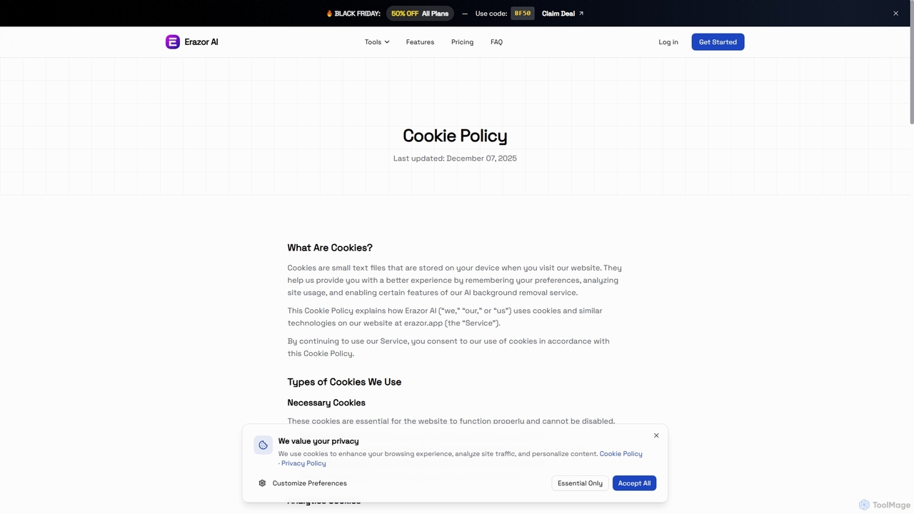 Cookie Policy - AI Image Editor | Erazor AI | Erazor AI for Erazor