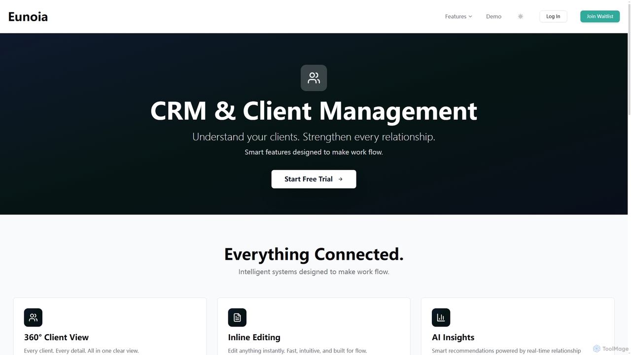 Eunoia CRM – Smart Client Management Software | AI-Powered Relationship Intelligence for Eunoia