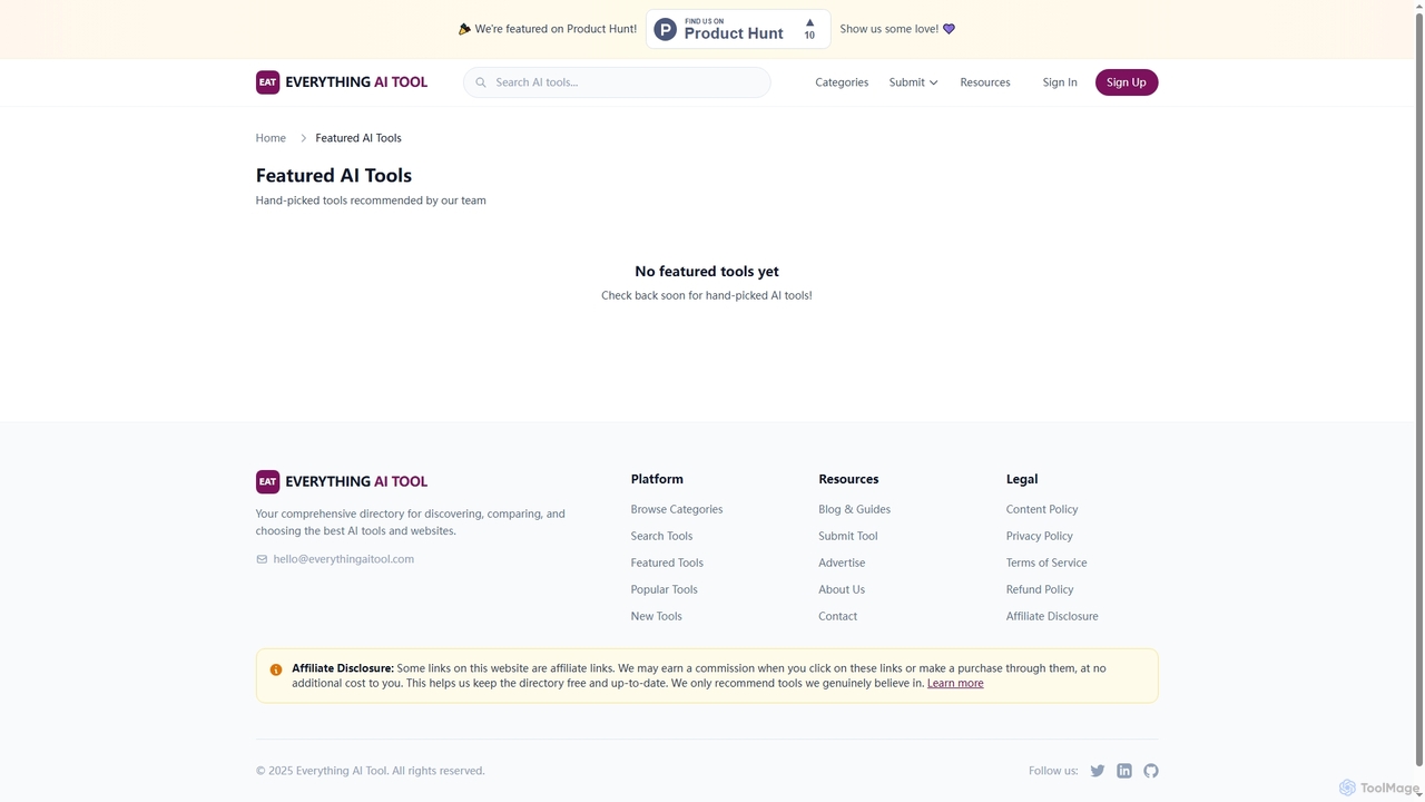 Featured AI Tools - Best & Trending - Everything AI Tool for Everything AI Tool