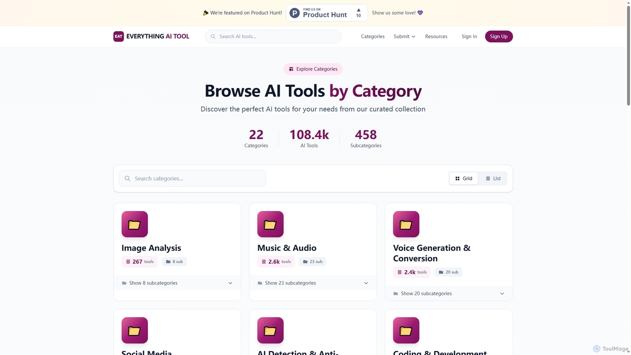 Browse AI Tools by Category - Everything AI Tool for Everything AI Tool