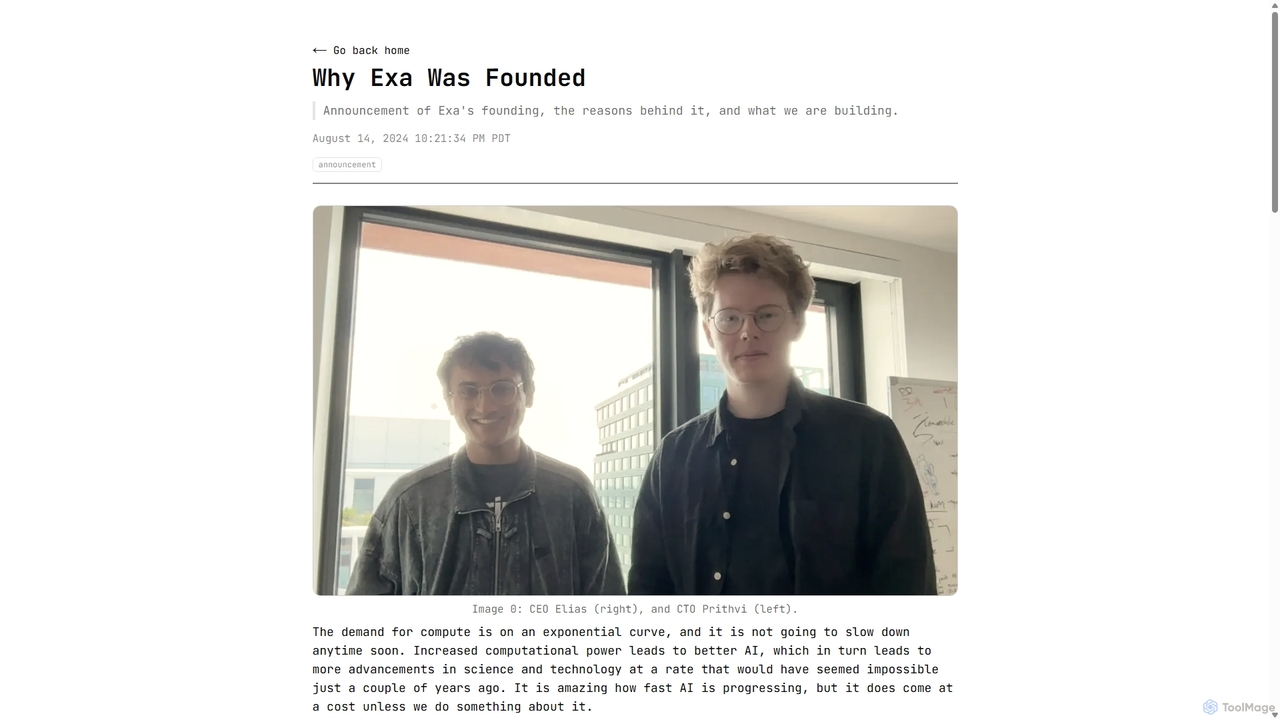 Why Exa Was Founded for Exa Laboratories