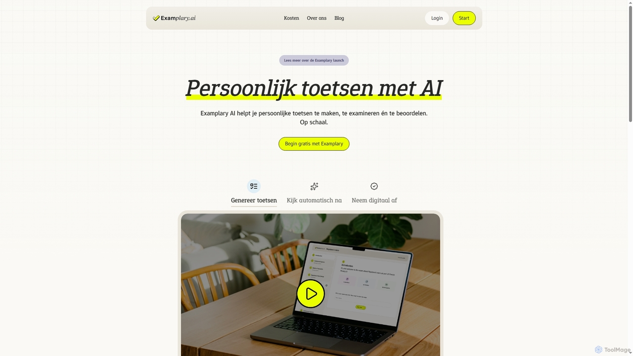 Examplary · Beter toetsen en nakijken met AI for Examplary
