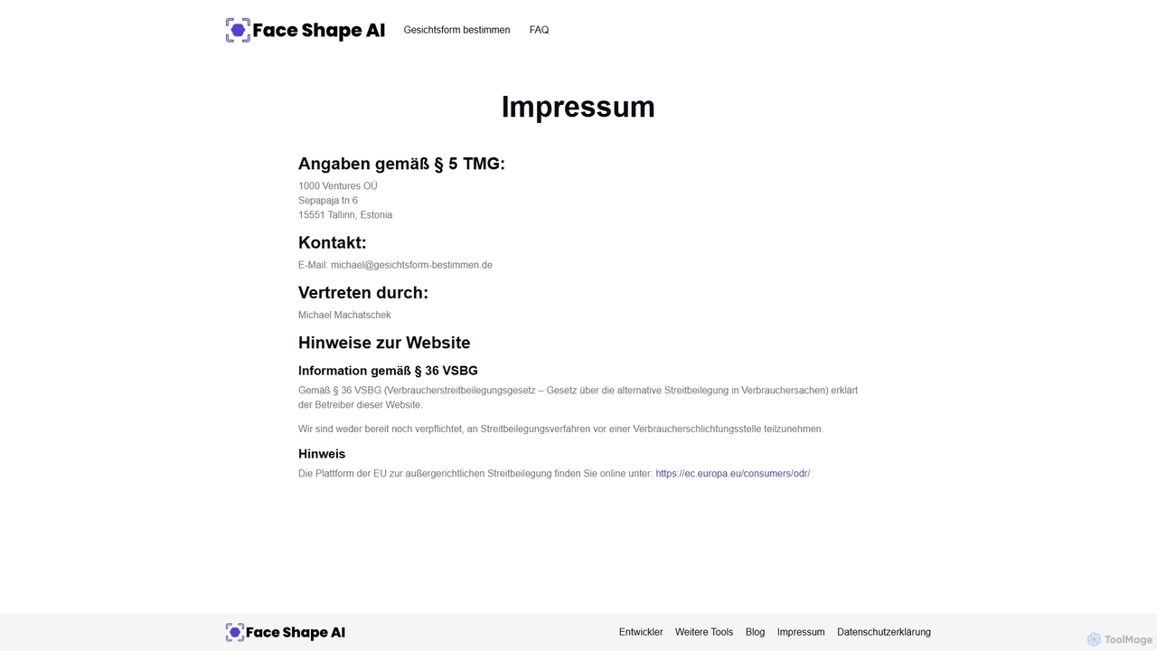 Gesichtsform bestimmen mit KI for Face Shape Detector