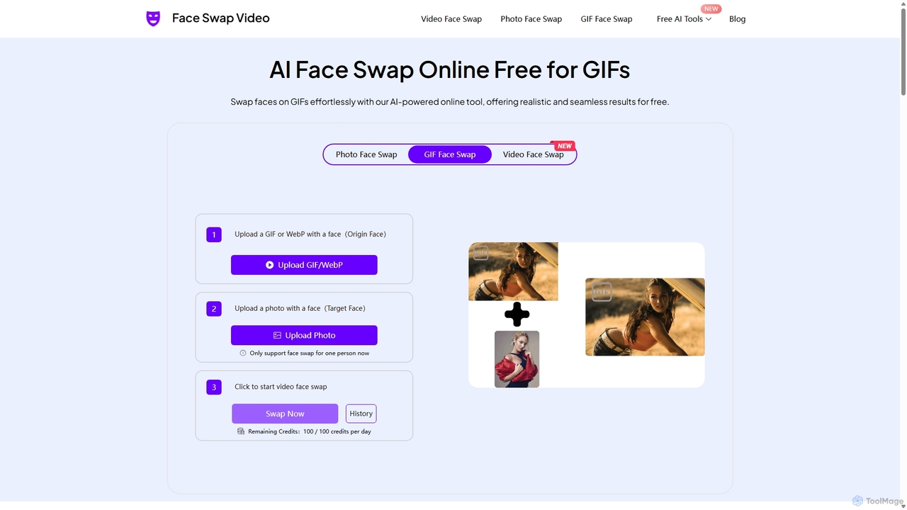 AI Face Swap Online Free for GIFs（No Sign-Up） for Faceswapvideo