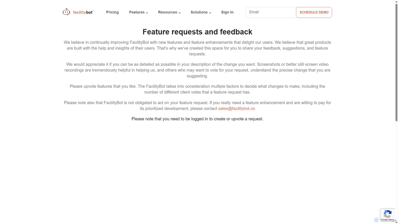 Facility Management Software | FacilityBot Feature Requests for FacilityBot
