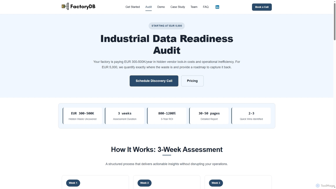 Industrial Data Readiness Audit | FactoryDB for FactoryDB