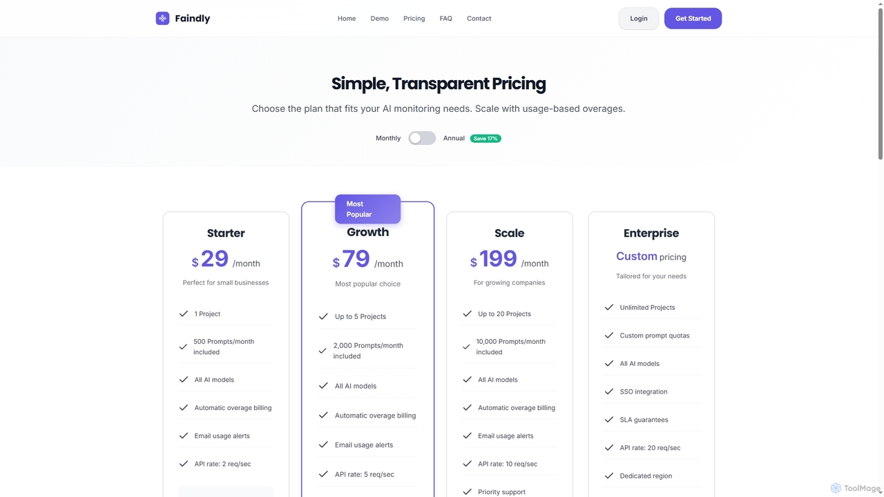 Pricing Plans - Faindly for Faindly