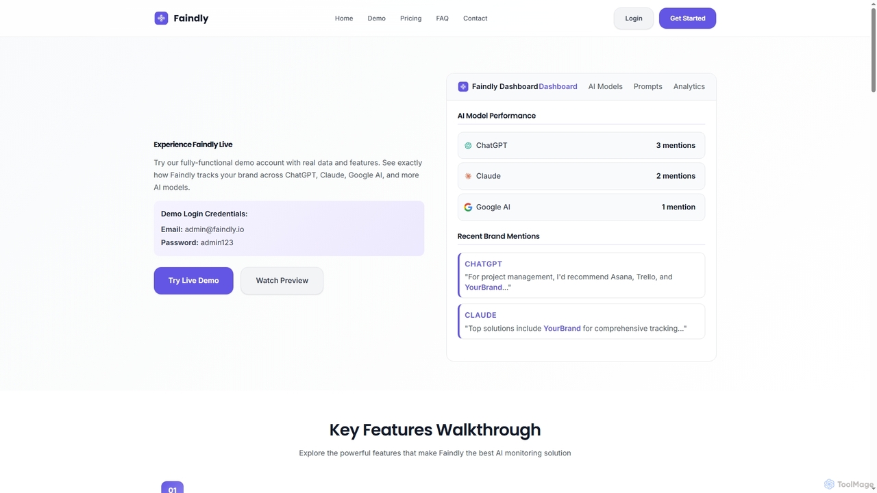 Platform Demo - Faindly for Faindly