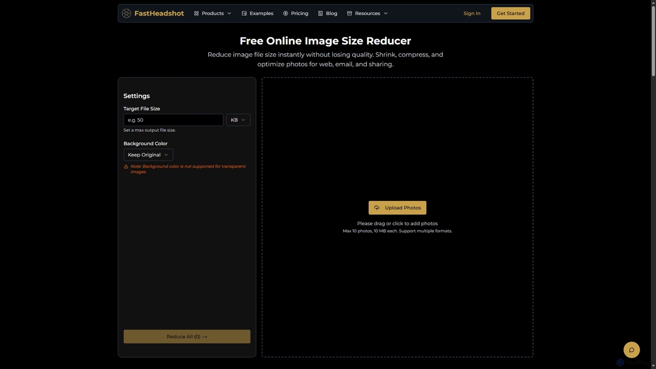 Fast Batch Image Size Reducer - Compress Images Online for FastHeadshot