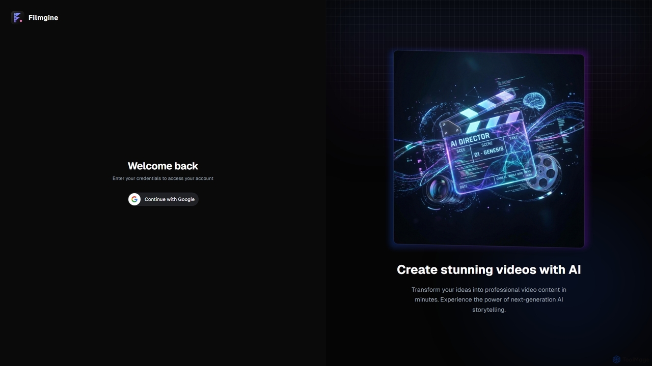 Login to Filmgine - Access Your AI Story Generator | Filmgine for Filmgine