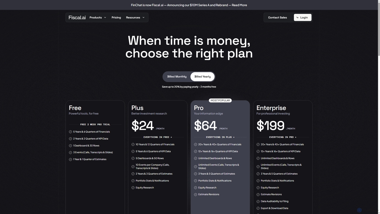 Pricing - Fiscal.ai for Fiscal.ai