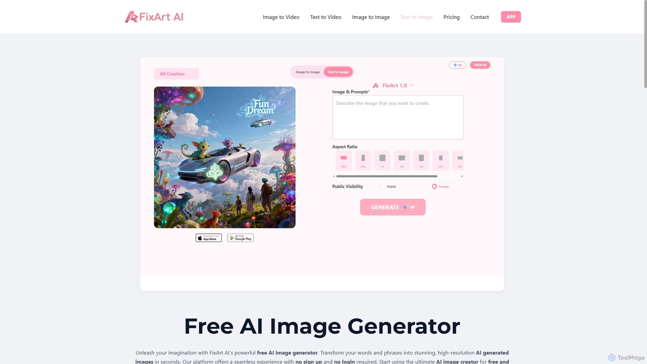 Free AI Image Generator: Create AI Images From Text for FixArt
