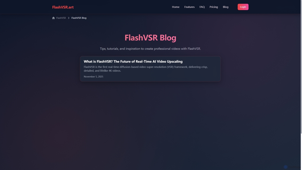 FlashVSR Blog: News on Video Upscaling & Restoration for Flashvsr