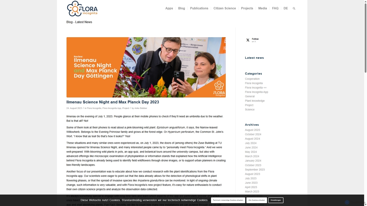 Ilmenau Science Night and Max Planck Day 2023 – Flora Incognita | EN for Flora Incognita