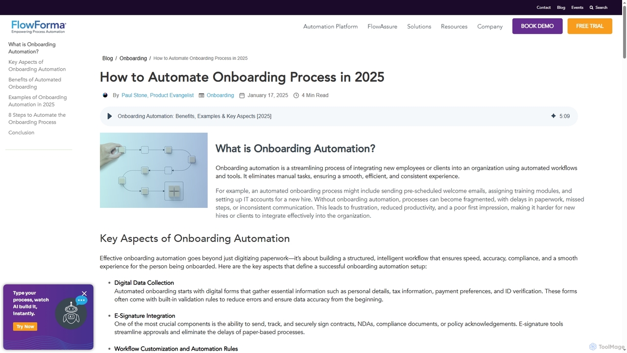 Onboarding Automation: Benefits, Examples & Key Aspects [2025] for FlowForma