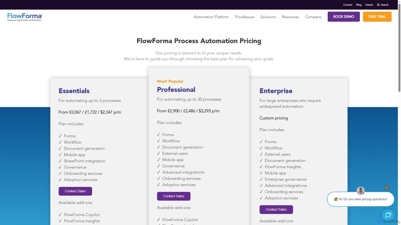 Business Process Automation Platform Pricing | FlowForma for FlowForma