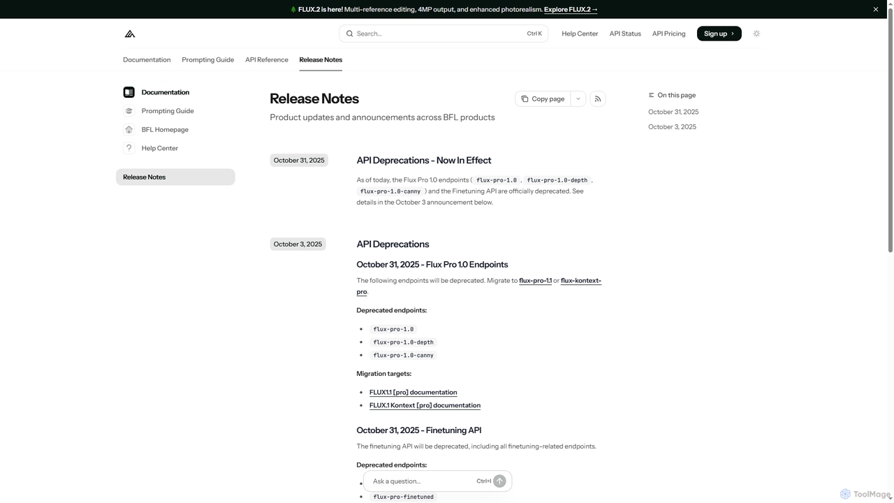 Release Notes - Black Forest Labs for FLUX