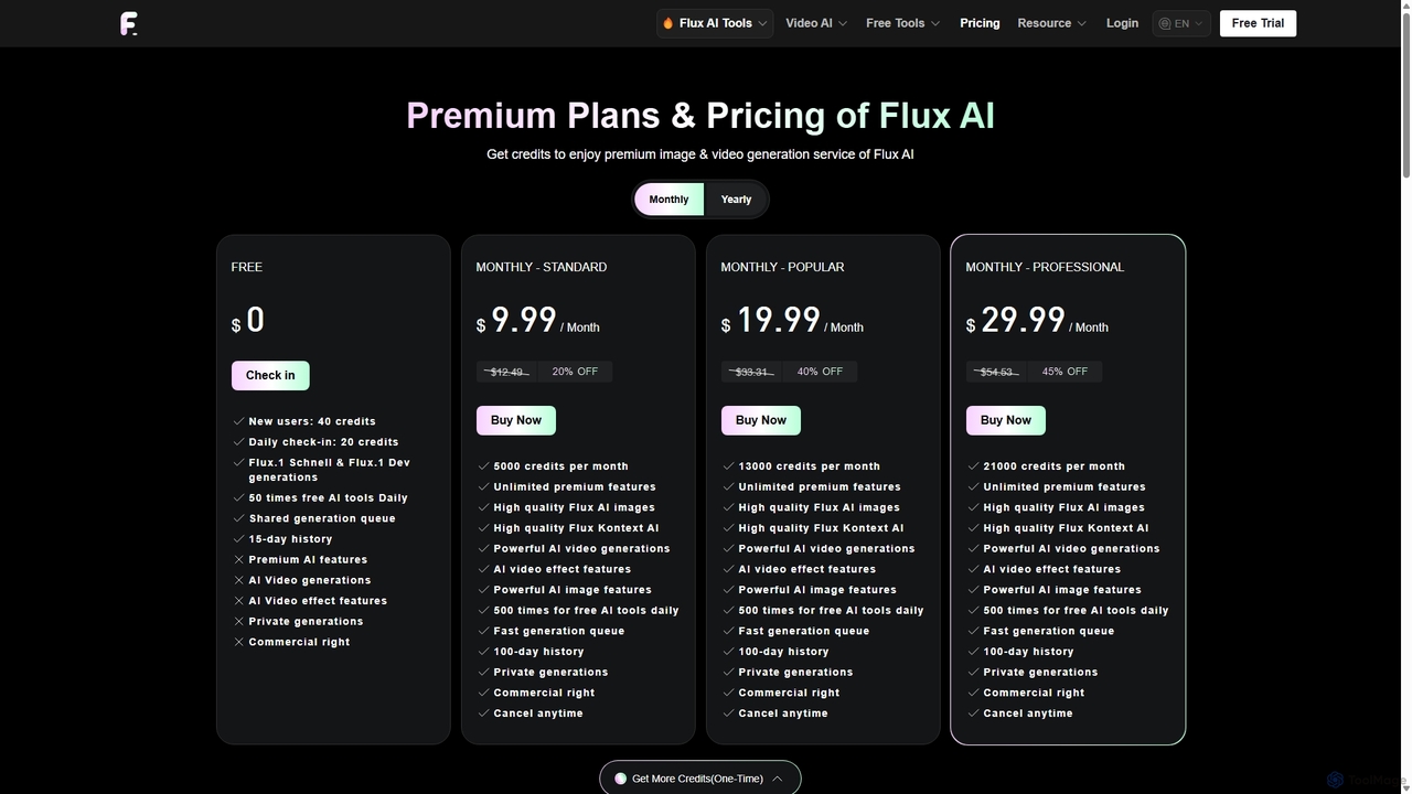 Pricing & Premium Plans about Flux AI | flux-ai.io for Flux Ai