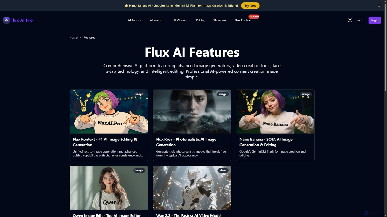 Flux AI Features - AI Image & Video Generation Tools for Flux AI Pro