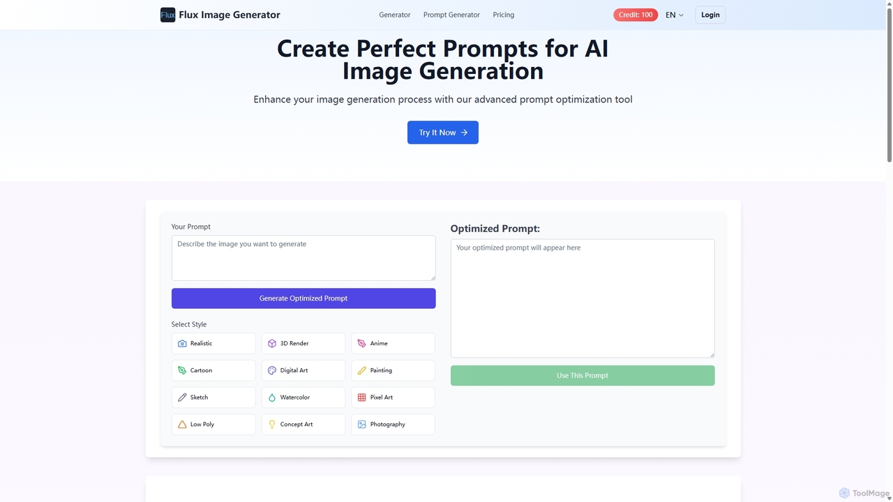 Flux Image Prompt Generator for Flux Image Generator