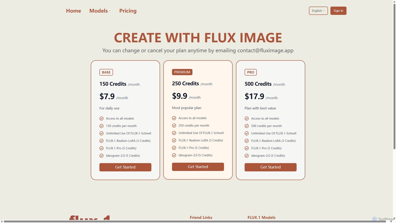Pricing for FLUX.1 for Fluximage