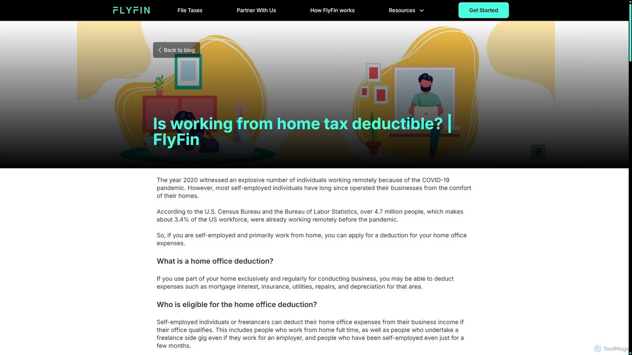 Is working from home tax deductible? | FlyFin for FlyFin