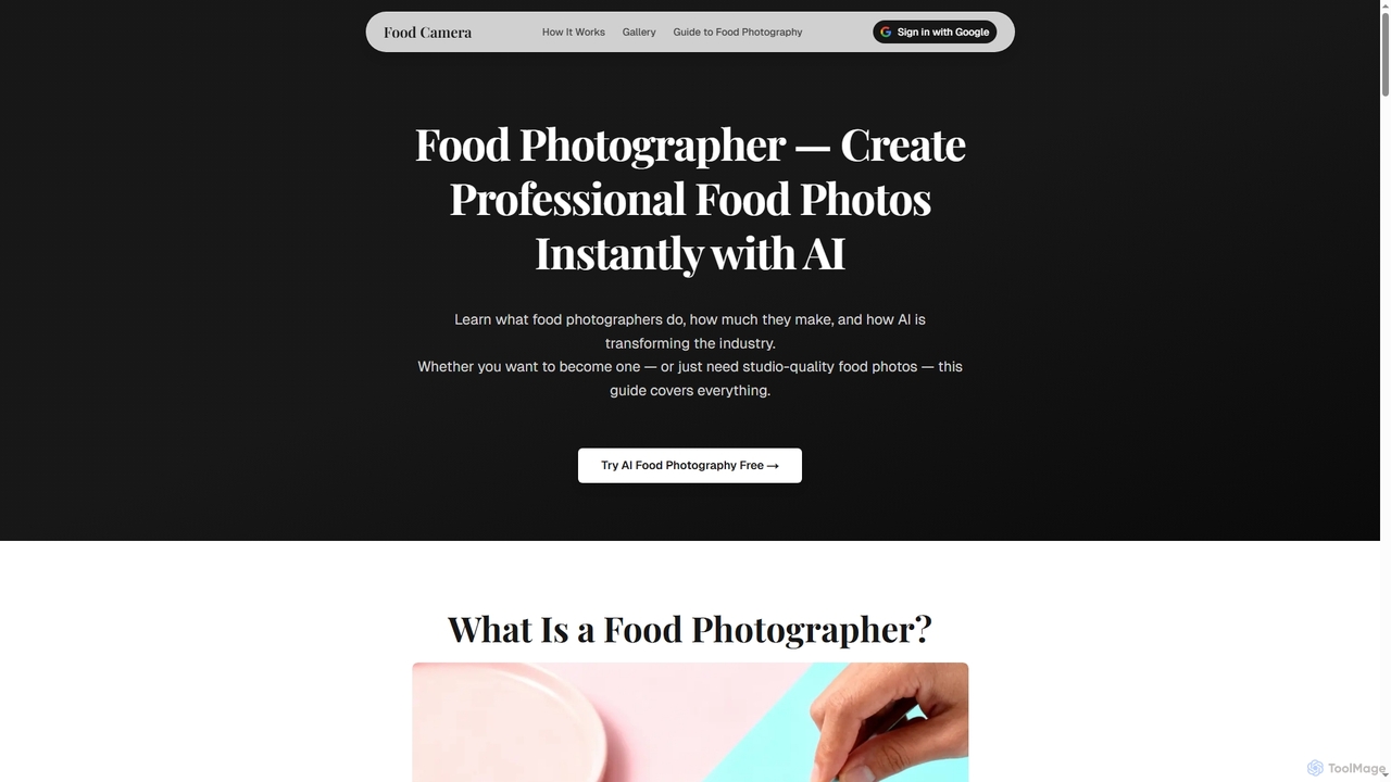 Food Photographer — Create Professional Food Photos Instantly with AI | Food Camera for Food Camera