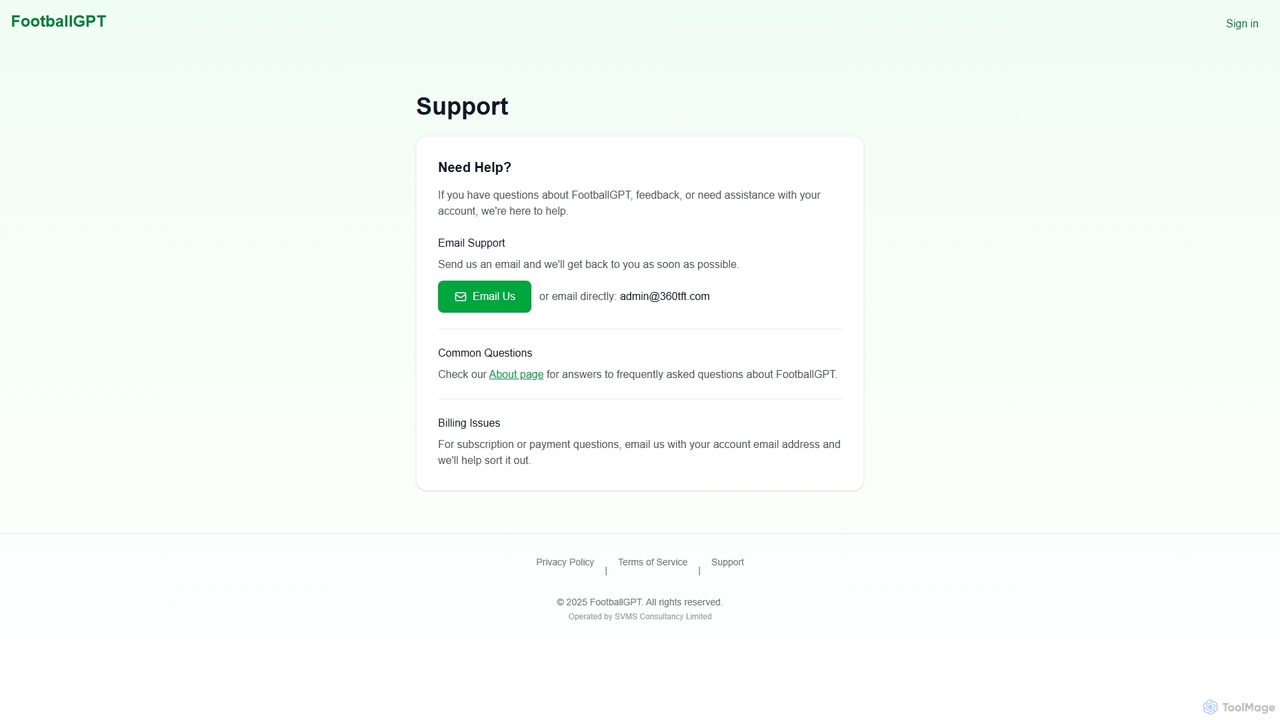 Support - FootballGPT | FootballGPT for FootballGPT
