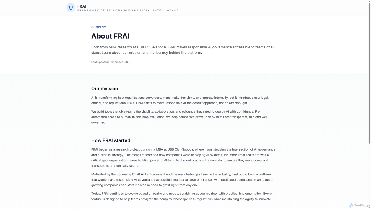 About FRAI | FRAI for FRAI