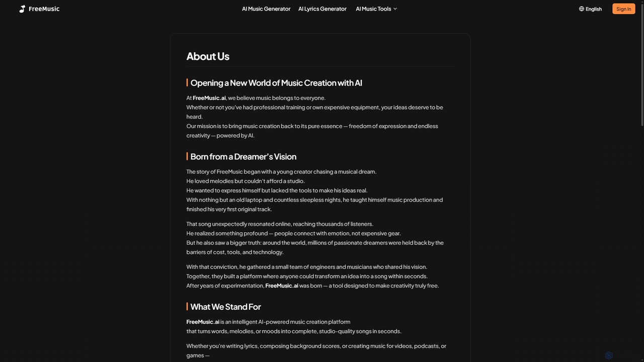 About FreeMusic.ai | AI Music Creation for Everyone for Freemusic