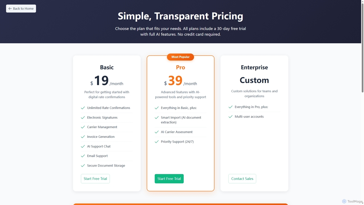 Freight Manager | Pricing for Freight Manager