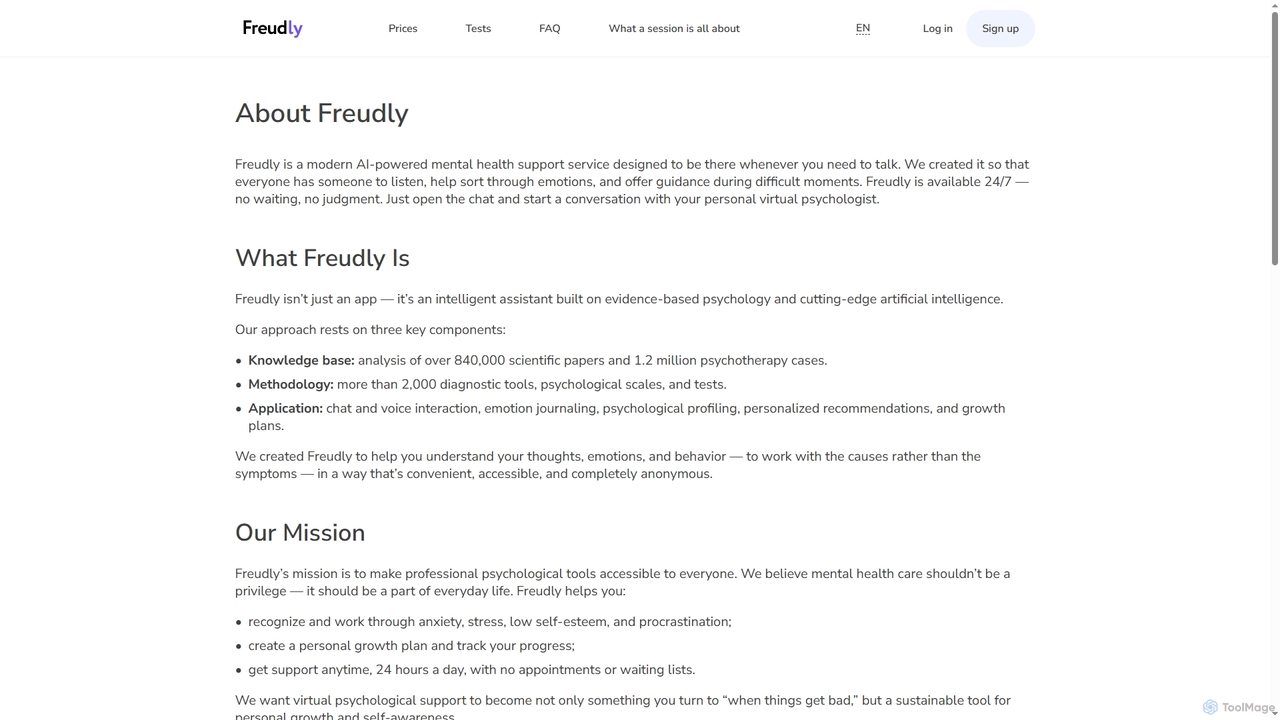 Freudly – About Us | AI-Powered Mental Health Support 24/7 for Freudly