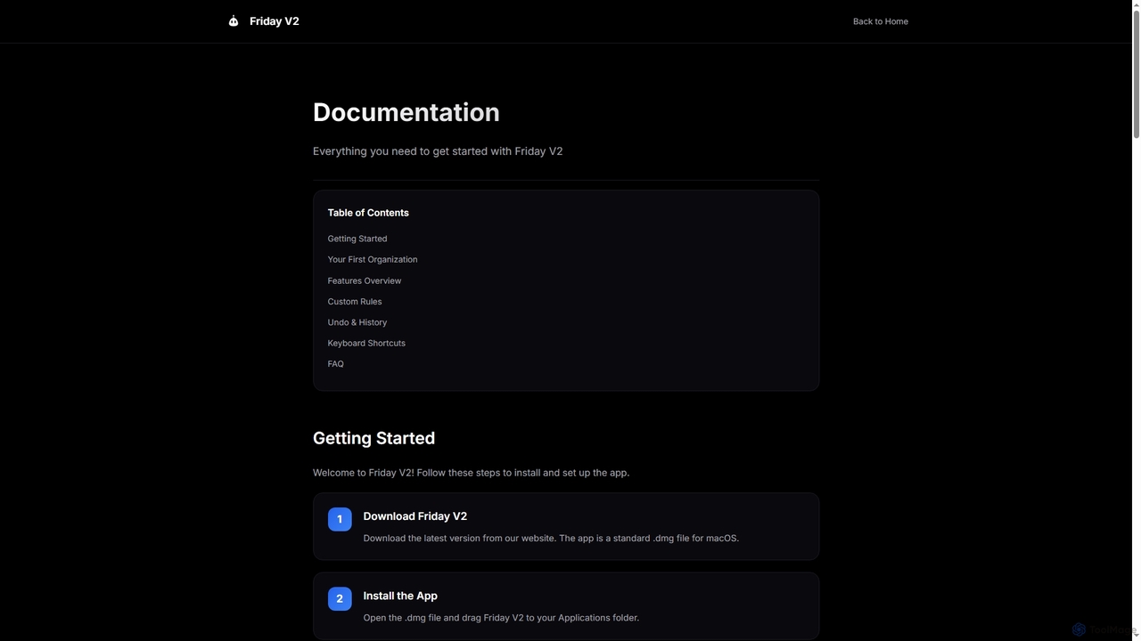 Documentation - Friday V2 for Friday