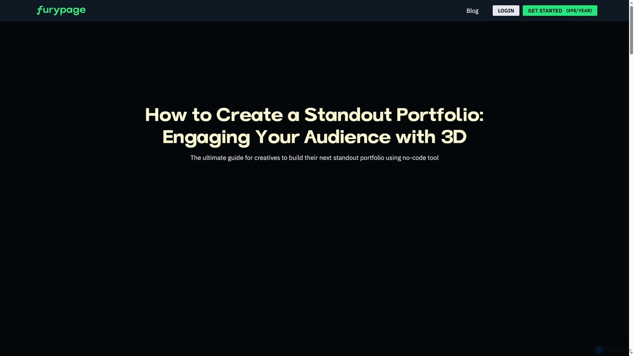 How to Create a Standout Portfolio: Engaging Your Audience with 3D for FuryPage