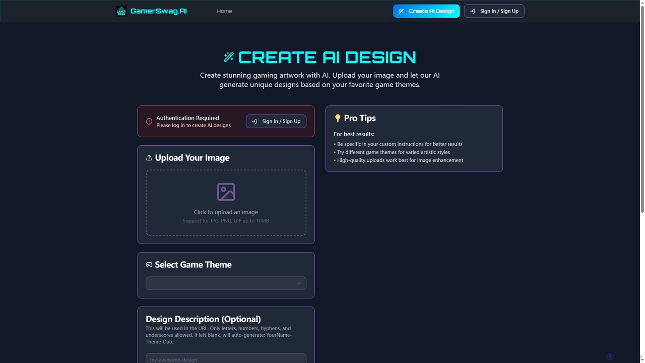GamerSwag.AI - AI-Powered Gaming Merchandise for GamerSwag