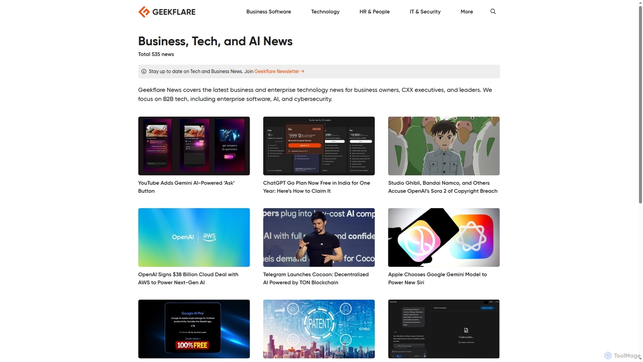 Business, Tech, and AI News | Geekflare for Geekflare AI