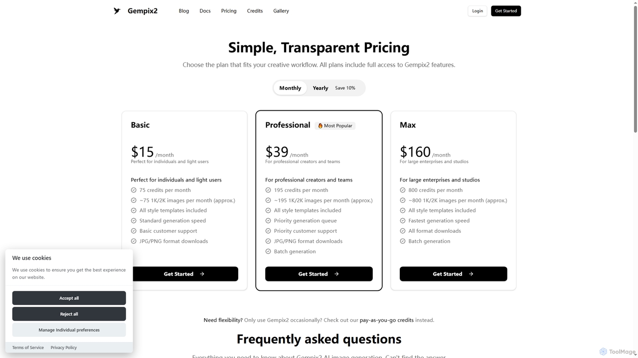 Simple, Transparent Pricing | Gempix2 - Next-Gen AI Image Generation & Editing | Gemini 3 Pro Image for Gempix2
