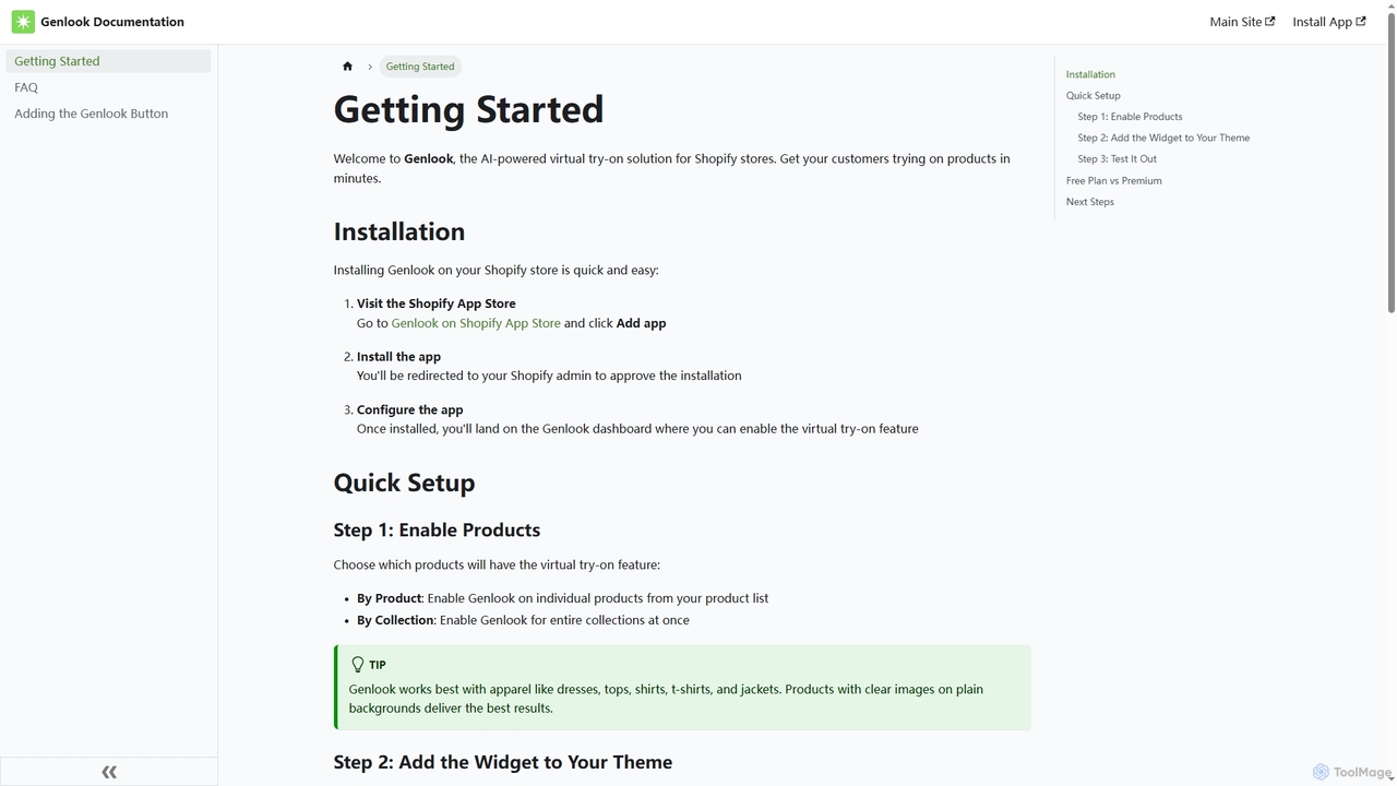 Getting Started | Genlook Documentation for Genlook