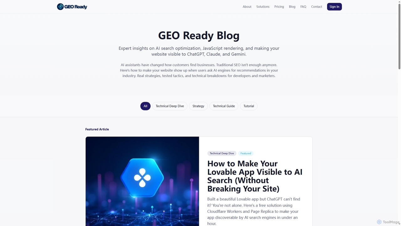 GEO Ready Blog | AI Search Optimization Insights & Guides for GEO Ready