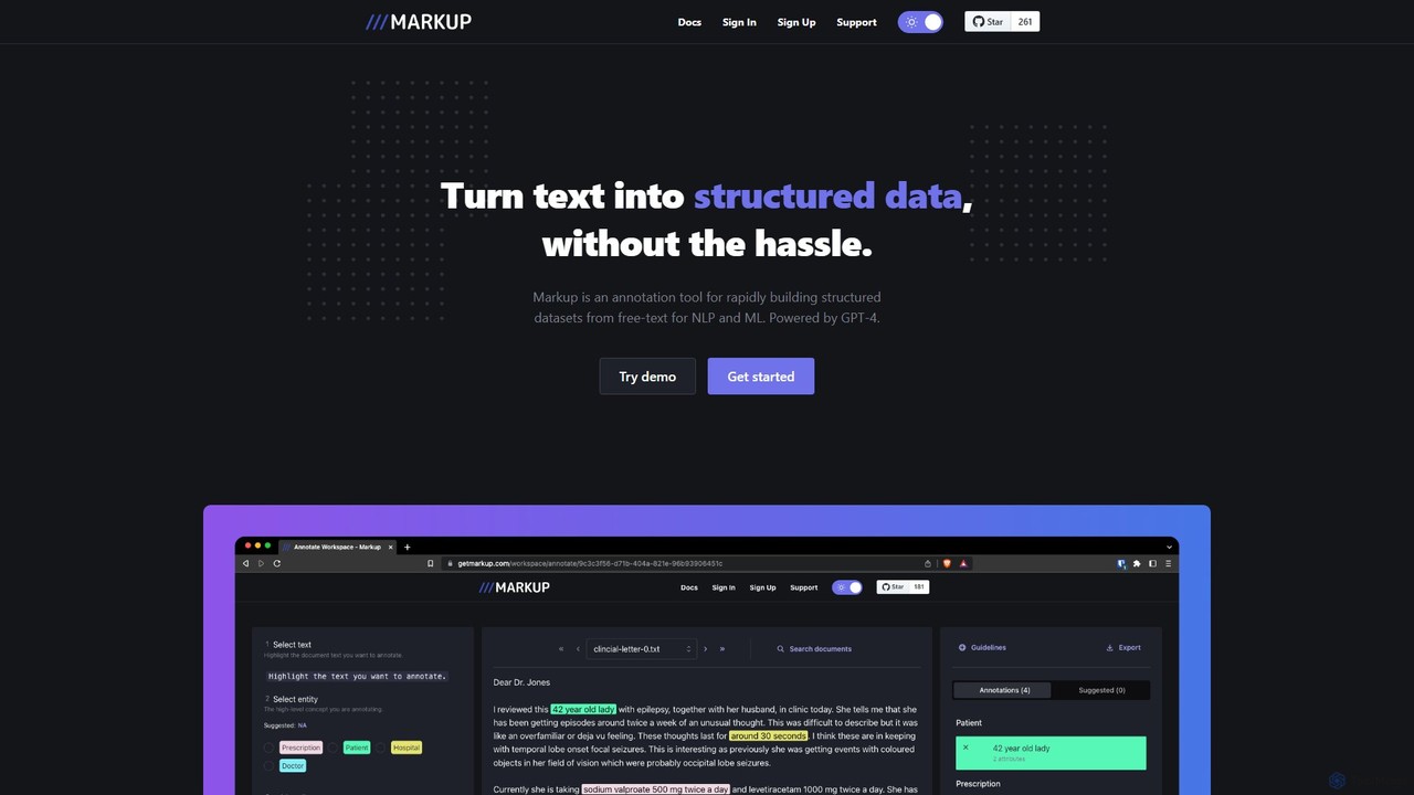 getmarkup