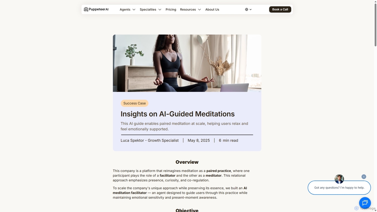 Insights on AI-Guided Meditations - Puppeteer AI for Getpuppeteer