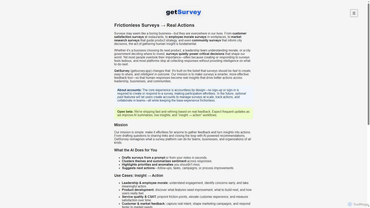 GetSurvey for GetSurvey