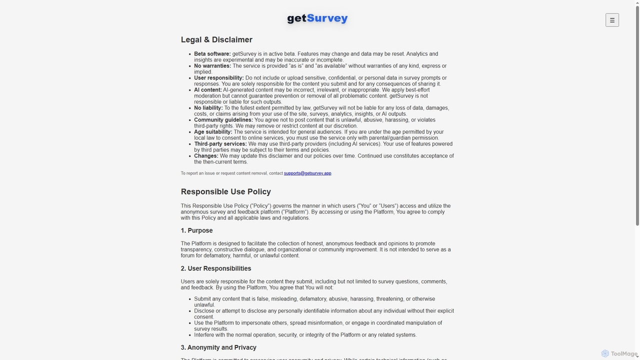 GetSurvey for GetSurvey
