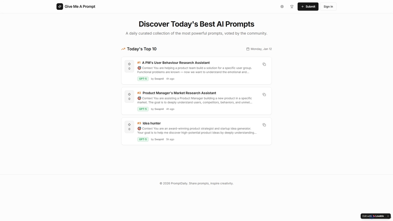 Give Me A Prompt