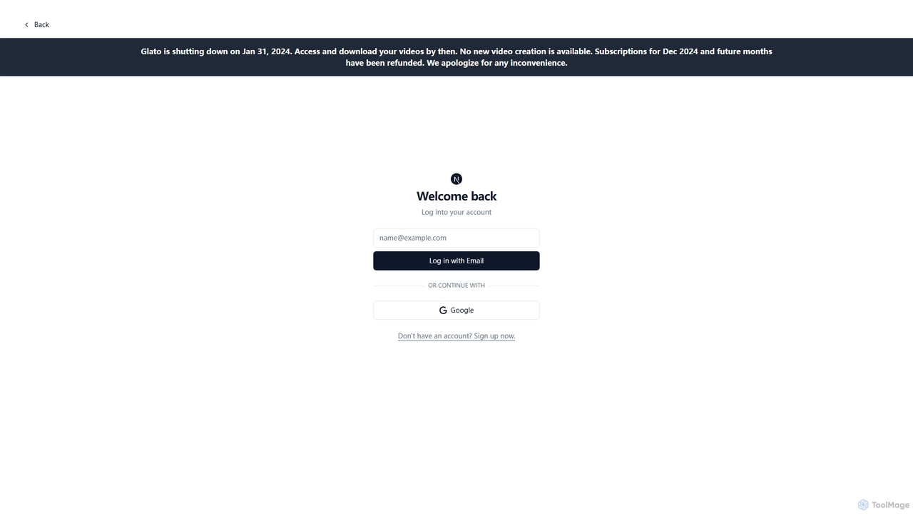 Login | Glato AI for Glato AI