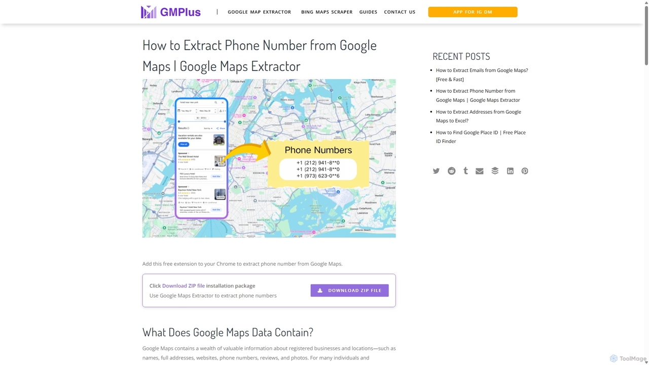How to Extract Phone Number from Google Maps | Google Maps Extractor for Gmplus