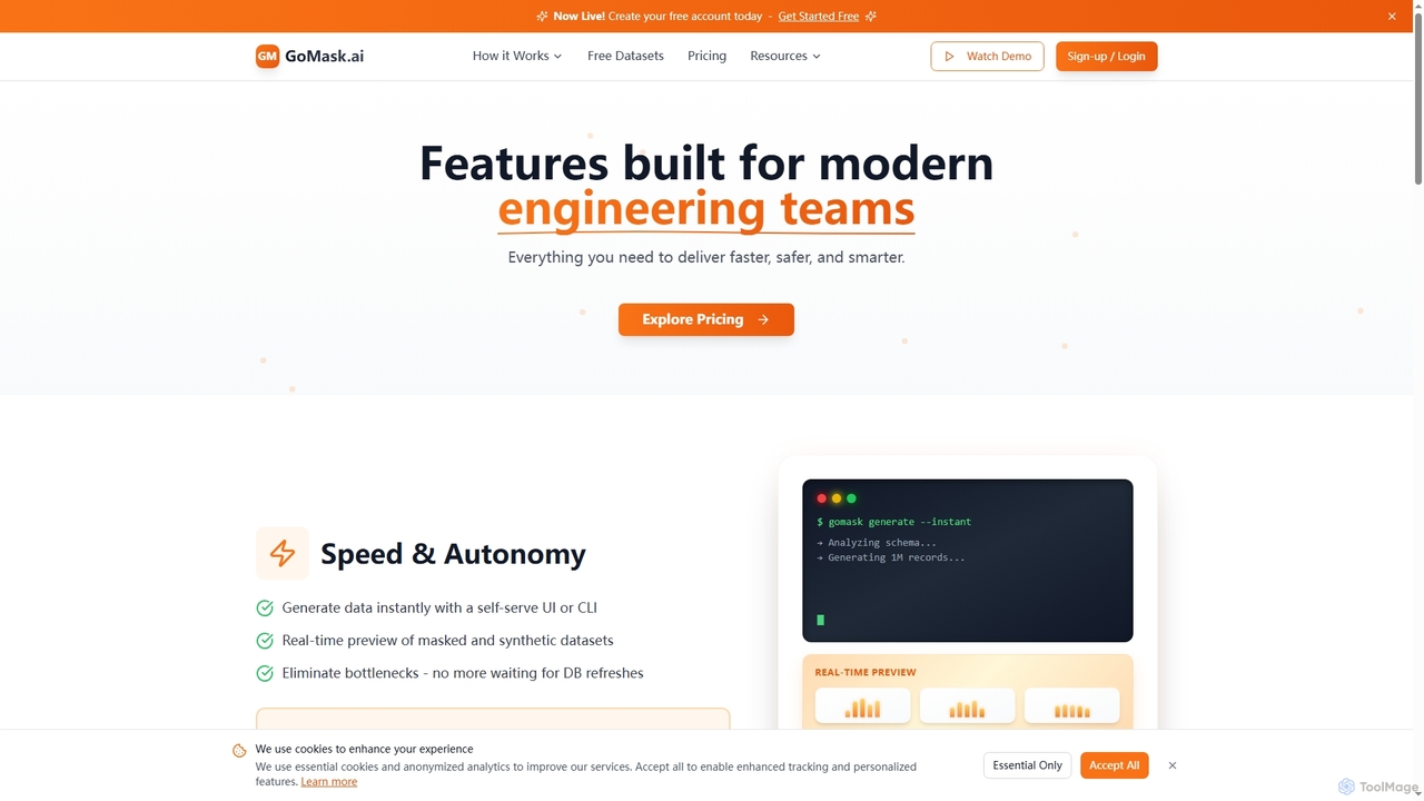 GoMask.ai - AI-Powered Data Masking & Synthetic Data Generation for GoMask